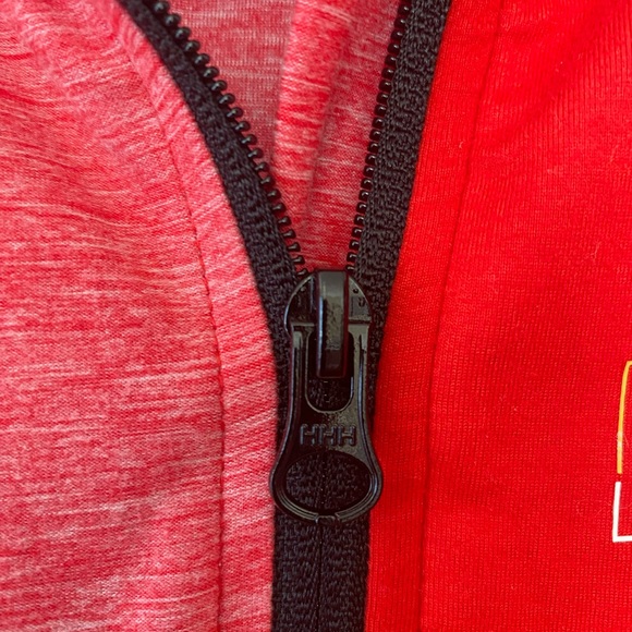 Calgary Flames Fanatics Branded Heather Red
 Quarter-Zip Pullover Jacket… - Picture 8 of 14